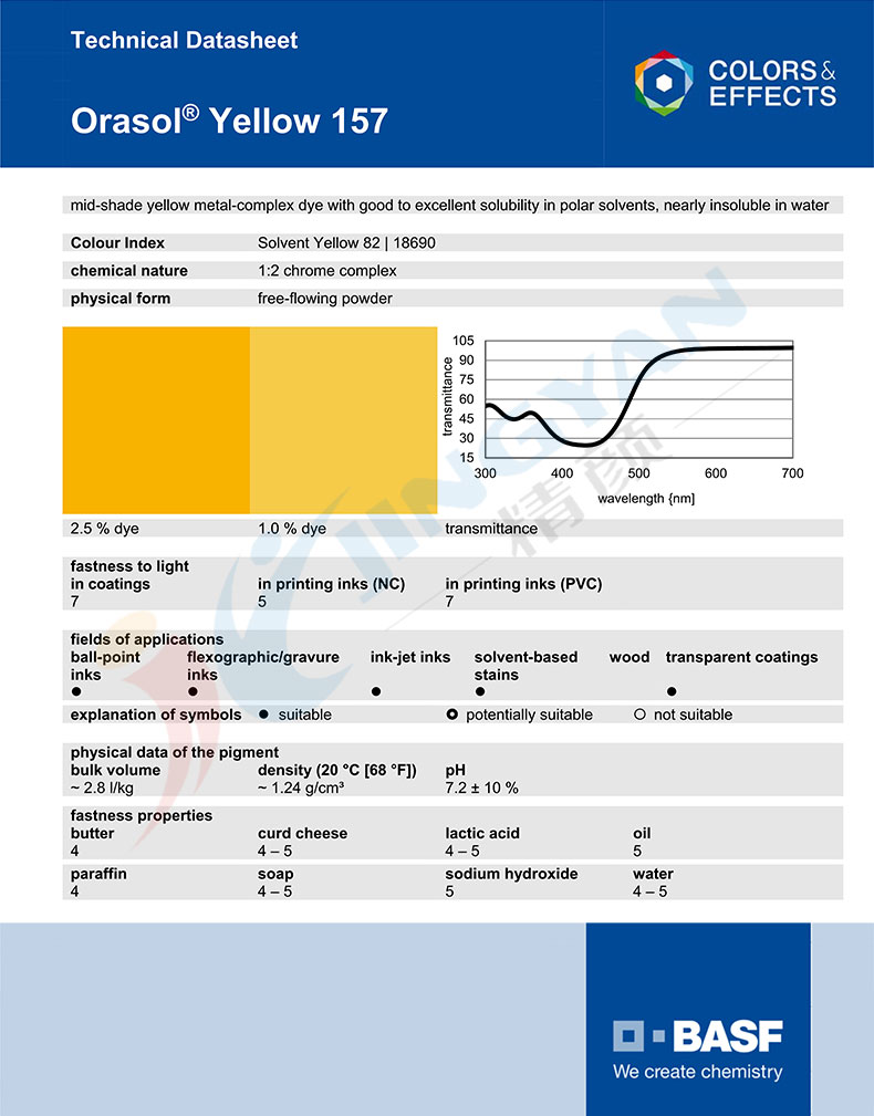 巴斯夫157黃金屬絡(luò)合染料技術(shù)說明書